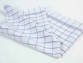 Trapo de cocina blanco cuadros azul